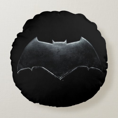Justice League  Metallic Batman Symbol Round Pillow