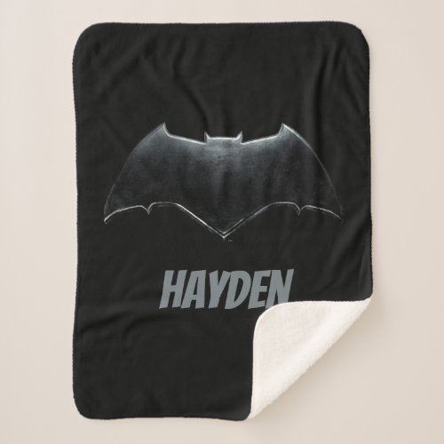 Justice League  Metallic Batman Symbol Sherpa Blanket