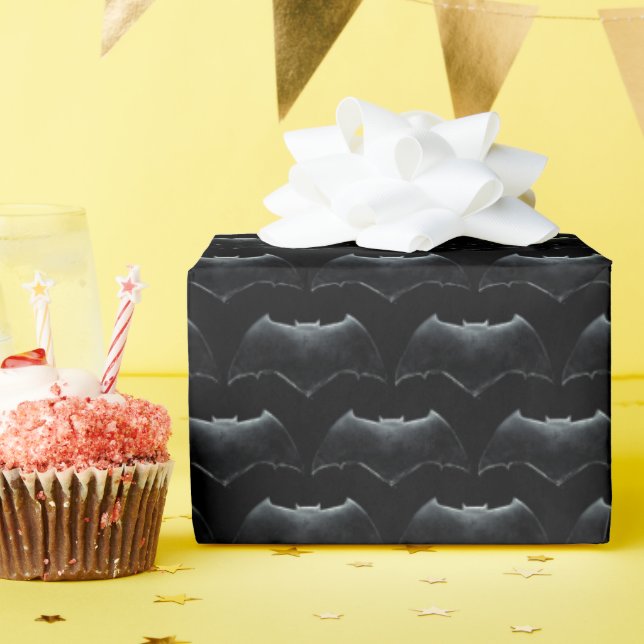 Justice League | Metallic Batman Symbol Wrapping Paper (Birthday Party)