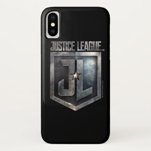 Justice League  Metallic JL Shield iPhone X Case