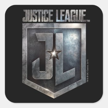Justice League | Metallic Jl Shield Square Sticker by justiceleague at Zazzle