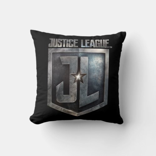 Justice League  Metallic JL Shield Throw Pillow