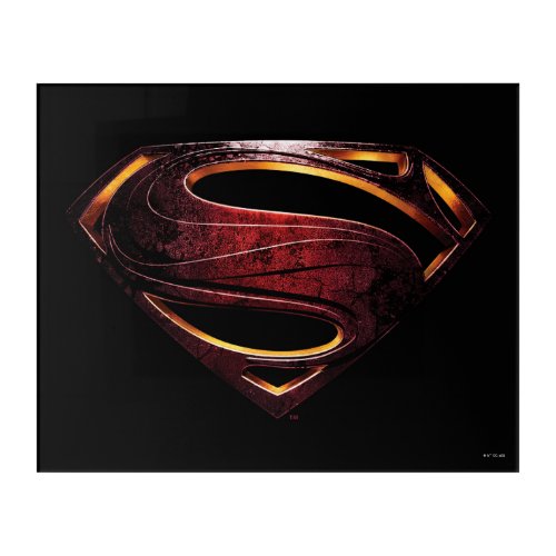 Justice League  Metallic Superman Symbol Acrylic Print