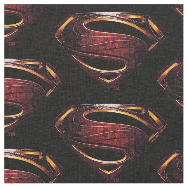 Justice League | Metallic Superman Symbol Fabric (Close Up)