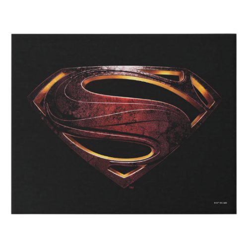 Justice League  Metallic Superman Symbol Faux Canvas Print