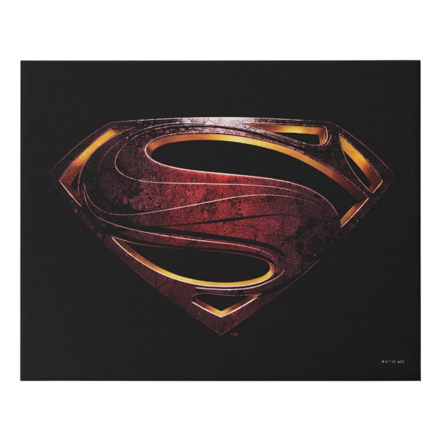 Justice League | Metallic Superman Symbol Faux Canvas Print (Front)