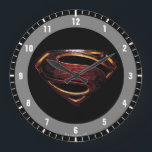 Justice League | Metallic Superman Symbol Large Clock<br><div class="desc">This is Superman's red and gold S-Shield logo from the Justice League movie.</div>
