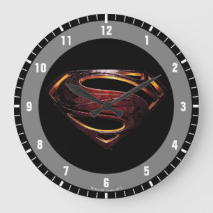 Justice League   Metallic Superman Symbol Large Clock