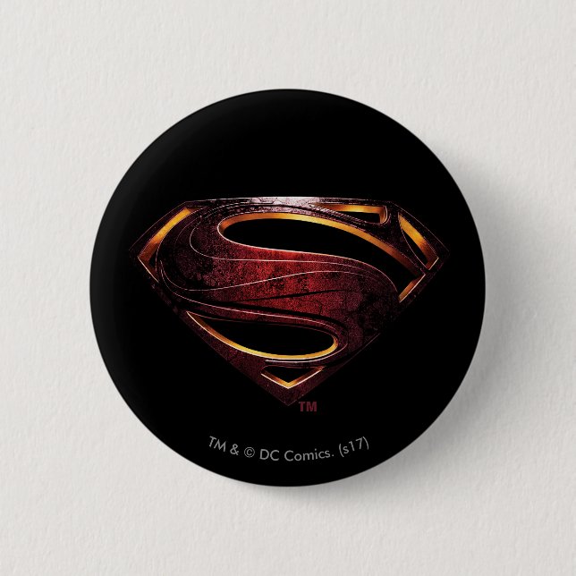 Justice League | Metallic Superman Symbol Pinback Button (Front)