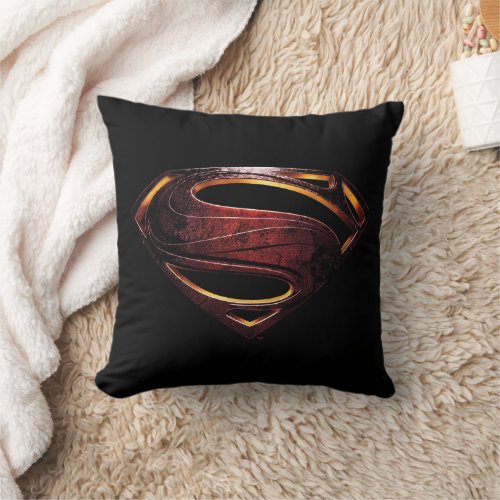Justice League | Metallic Superman Symbol Throw Pillow