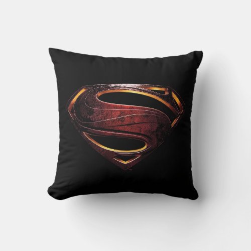 Justice League | Metallic Superman Symbol Throw Pillow