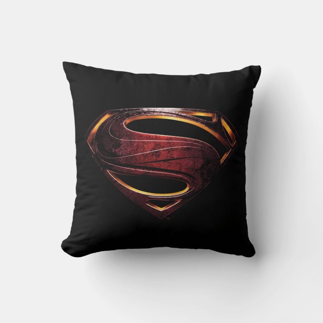 Justice League | Metallic Superman Symbol Throw Pillow (Front)