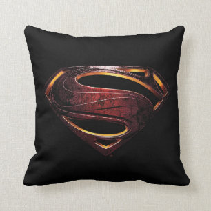 Justice League   Metallic Superman Symbol Throw Pillow