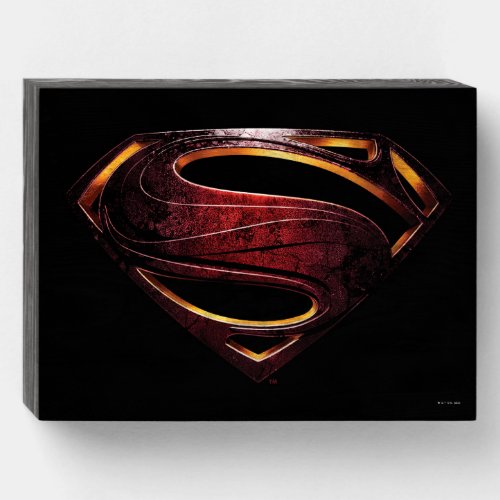 Justice League  Metallic Superman Symbol Wooden Box Sign