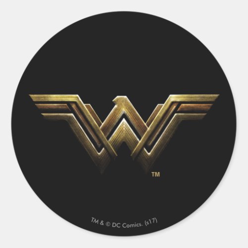 Justice League  Metallic Wonder Woman Symbol Classic Round Sticker