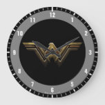 Justice League | Metallic Wonder Woman Symbol Large Clock at Zazzle