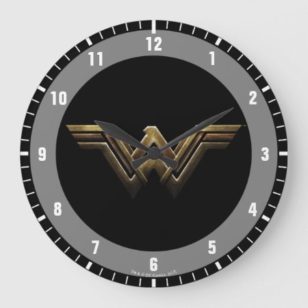 Justice League | Metallic Wonder Woman Symbol Large Clock