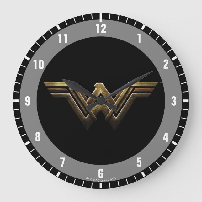 Justice League | Metallic Wonder Woman Symbol Large Clock (Front)