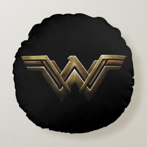 Justice League  Metallic Wonder Woman Symbol Round Pillow
