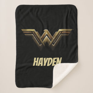 Justice League   Metallic Wonder Woman Symbol Sherpa Blanket