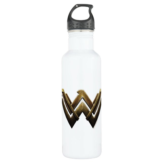 Justice League | Metallic Wonder Woman Symbol Stainless Steel Water Bottle (Front)