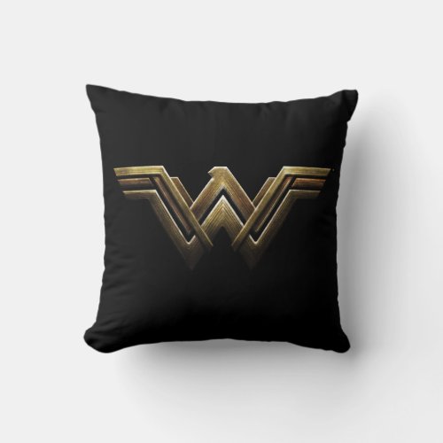 Justice League  Metallic Wonder Woman Symbol Throw Pillow