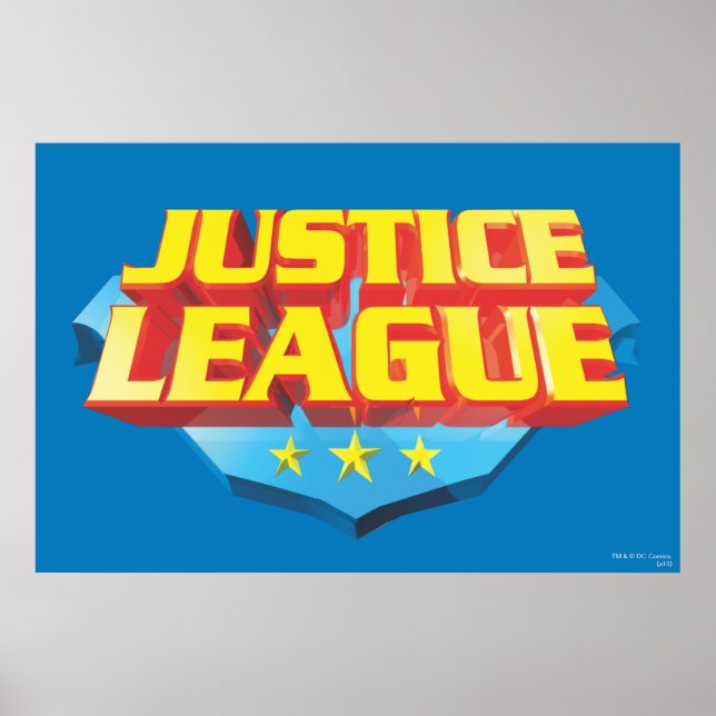 Justice League Name and Shield Logo Poster (Front)