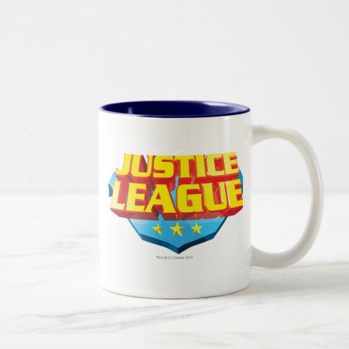 Justice League Name and Shield Logo Two_Tone Coffee Mug