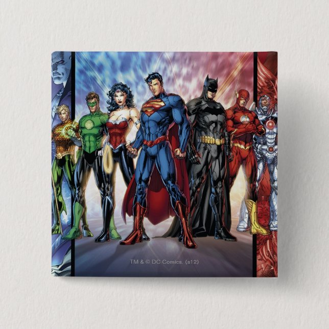 Justice League | New 52 Justice League Line Up Pinback Button (Front)