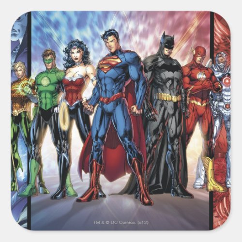 Justice League  New 52 Justice League Line Up Square Sticker