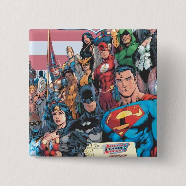 Justice League of America First Issue Pinback Button (Front)