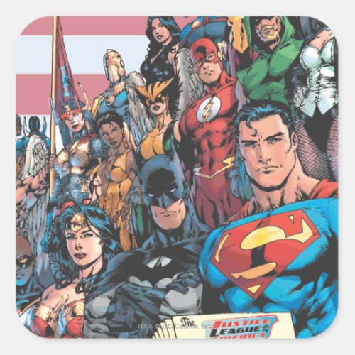 Justice League of America First Issue Square Sticker