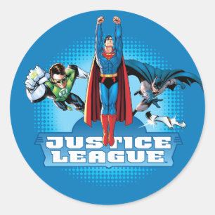 Justice League Power Trio Classic Round Sticker