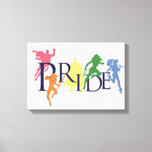 Justice League Pride Character Silhouettes Canvas Print