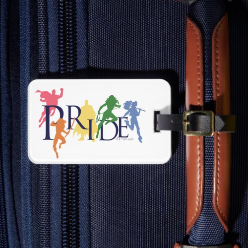 Justice League Pride Character Silhouettes Luggage Tag