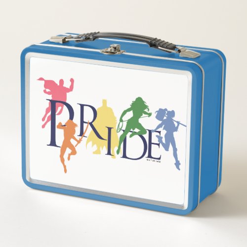 Justice League Pride Character Silhouettes Metal Lunch Box