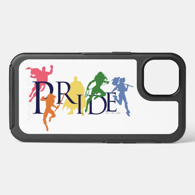 Justice League Pride Character Silhouettes Otterbox iPhone Case (Back Horizontal)