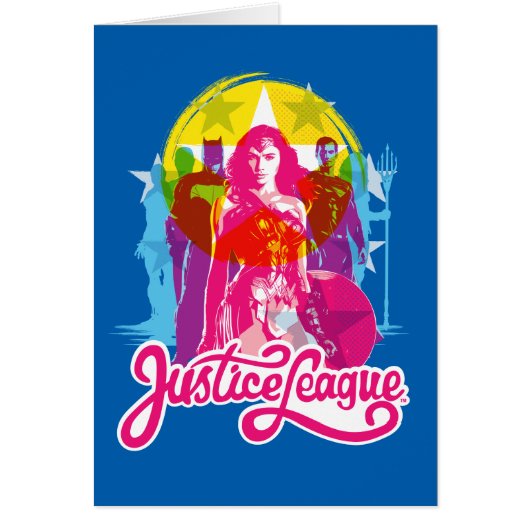 Justice League | Retro Group & Logo Pop Art Cards (Front)