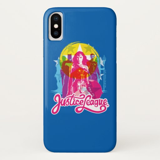 Justice League | Retro Group & Logo Pop Art iPhone X Case