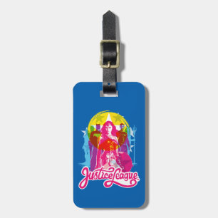 Justice League Retro Group & Logo Pop Art Luggage Tag