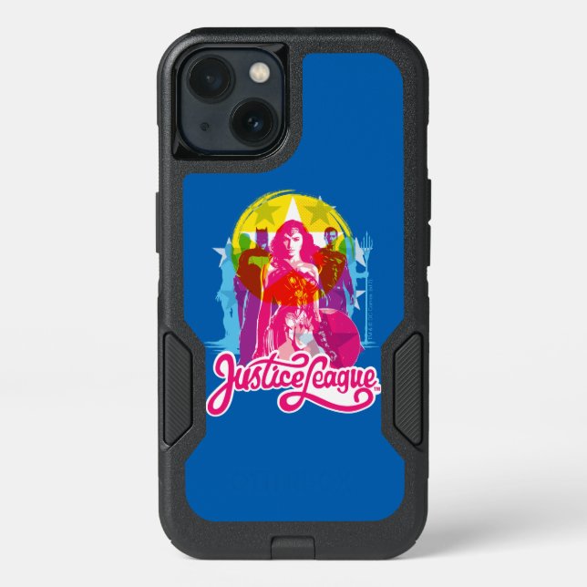 Justice League | Retro Group & Logo Pop Art Otterbox iPhone Case (Back)
