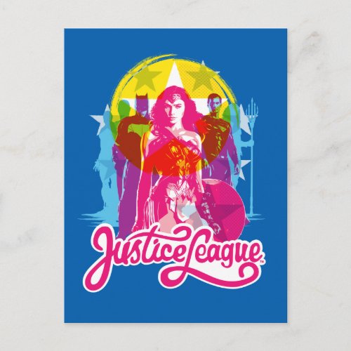 Justice League  Retro Group  Logo Pop Art Postcard