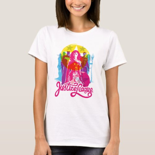 Justice League  Retro Group  Logo Pop Art T_Shirt