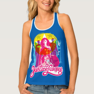 Justice League Retro Group & Logo Pop Art Tank Top