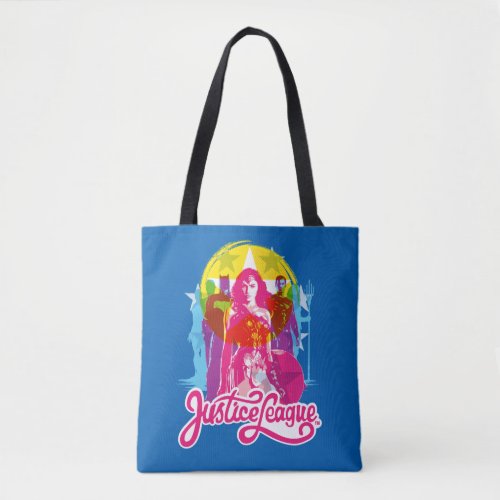 Justice League  Retro Group  Logo Pop Art Tote Bag