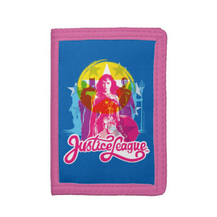 Justice League Retro Group & Logo Pop Art Tri-fold Wallet