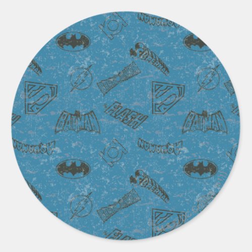 Justice League Rise Up Pattern Classic Round Sticker