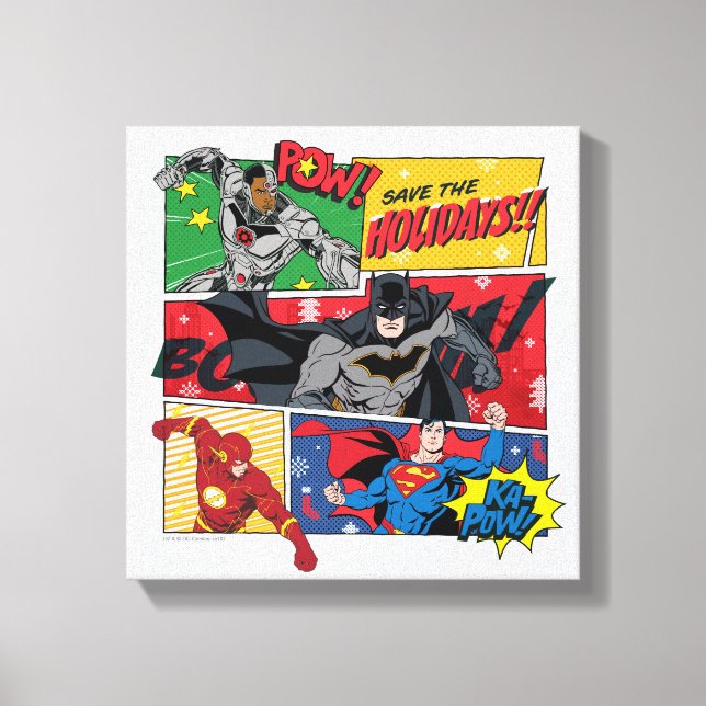 Justice League "Save the Holidays!" Canvas Print (Front)