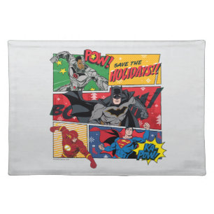 Justice League "Save the Holidays!" Cloth Placemat