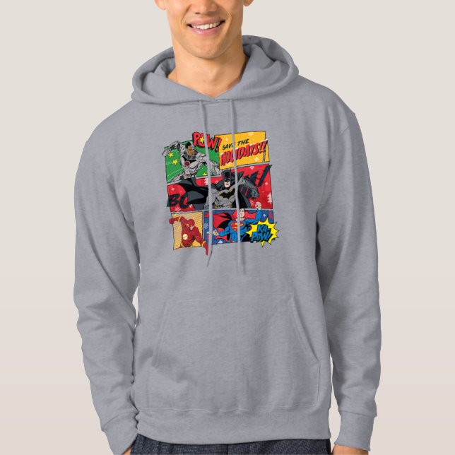 Justice League "Save the Holidays!" Hoodie (Front)